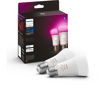 Philips Hue White And Color LED E27 A60 2000K-6500K +16 million colors 806lm 6,5W 2-pack