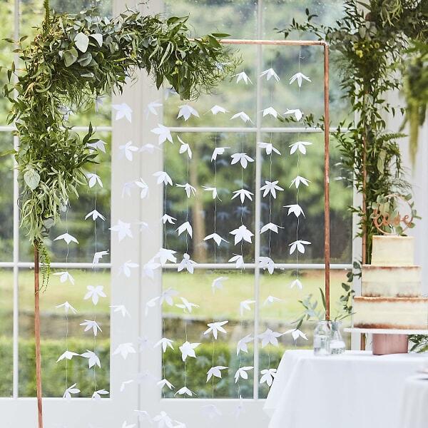 Ginger Ray Draperi Blommor Origami Botanical Wedding (Vit)