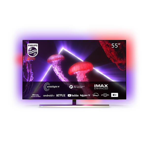 Philips 55PUS8108 (2023) LED HDR 4K Ultra HD Smart TV, 55 inch with  Freeview Play, Ambilight & Dolby Atmos, Satin Chrome