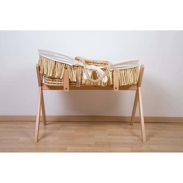 Childhome Moses Basket Raffia with Mattress & Cover (Offwhite)