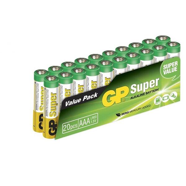 GP Batteries Super Alkaline AAA-batteri, LR03, 12+6- ...